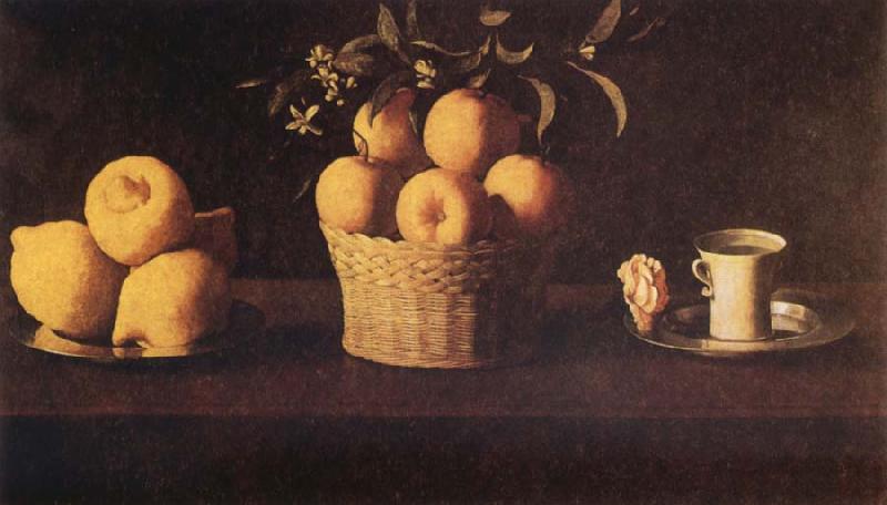 Francisco de Zurbaran Still Life with Lemons,Oranges and Rose Sweden oil painting art